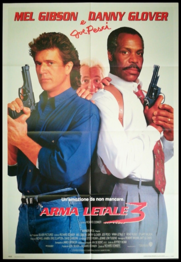 ARMA LETALE 3 Manifesto 2F Poster Originale Cinema MEL GIBSON GLOVER JOE PESCI