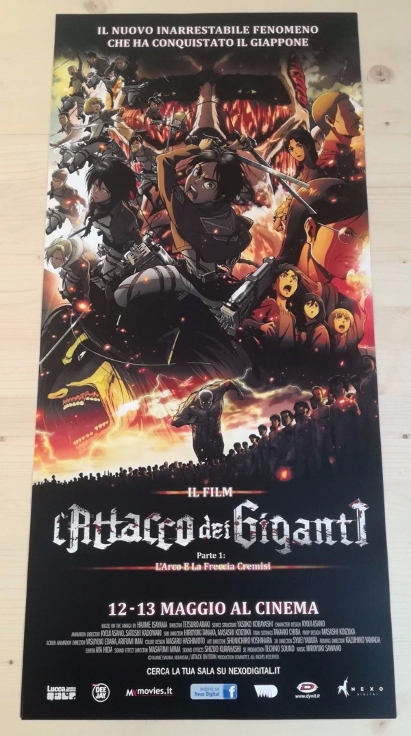 ATTACCO DEI GIGANTI pt1 Locandina Originale 33x70 Poster Film Japan Anime