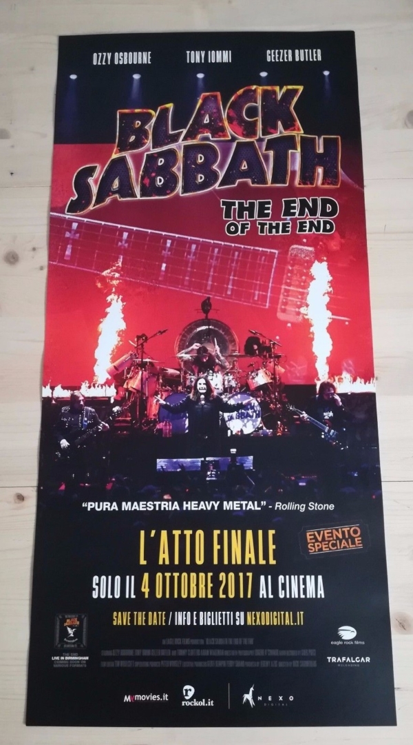 BLACK SABBATH THE END OF THE END Locandina Cinema 33x70 Poster Film Originale