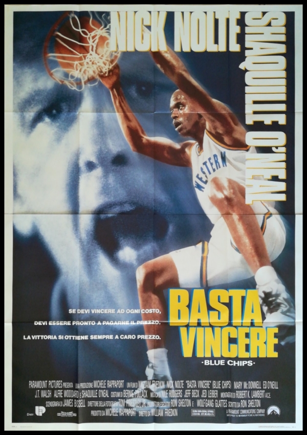 BLUE CHIPS 1994 Original Movie Poster 55x78" 4Sh Italian NOLTE SHAQUILLE O'NEAL