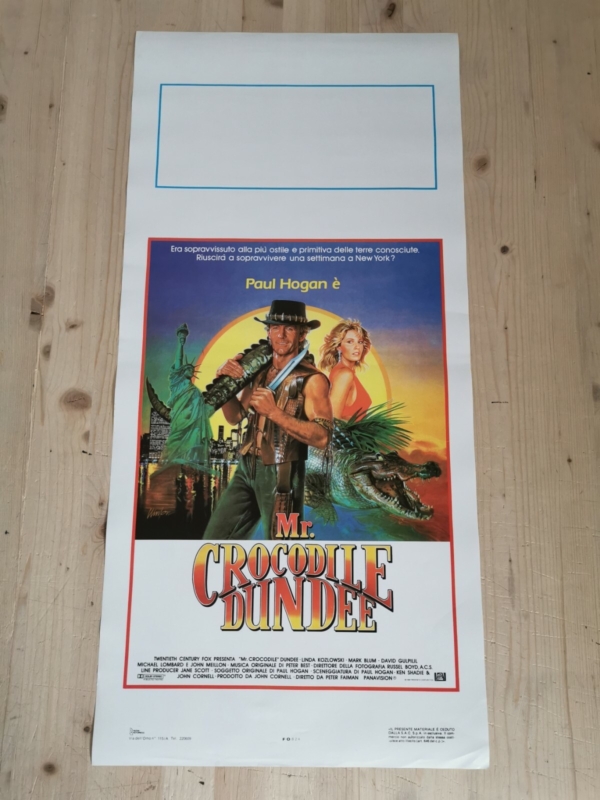 CROCODILE DUNDEE 1986 Original Movie Poster 12x27" Italian PAUL HOGAN