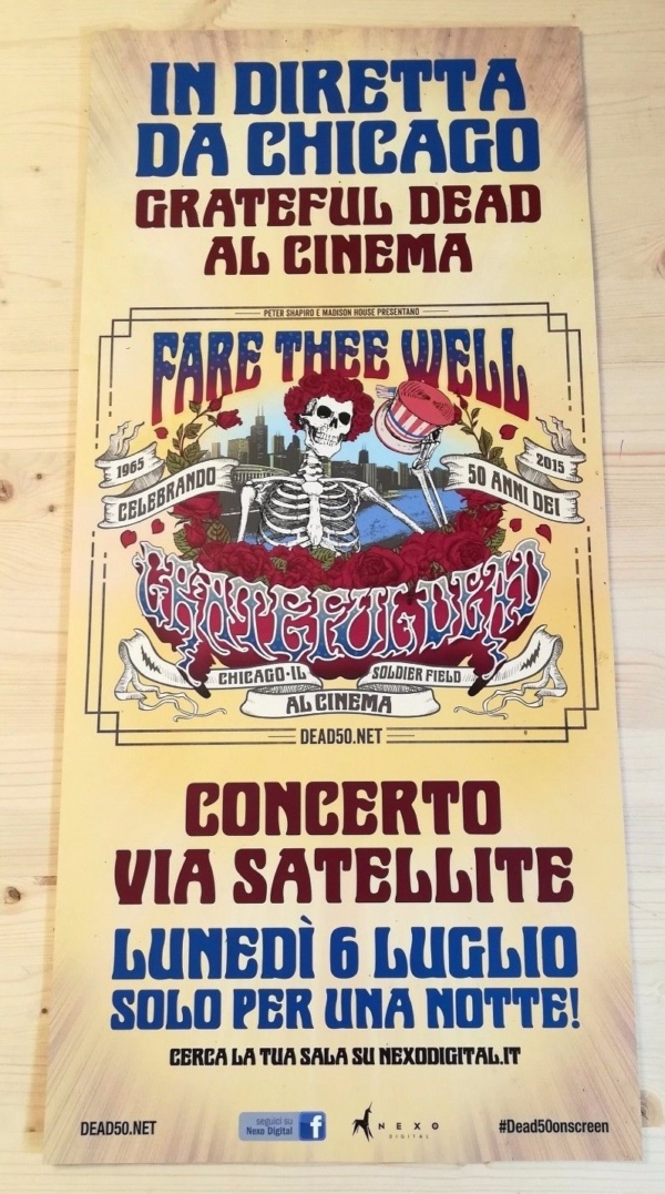 GRATEFUL DEAD FARE THEE WEL Locandina Cinema 33x70 Poster Concerto Originale