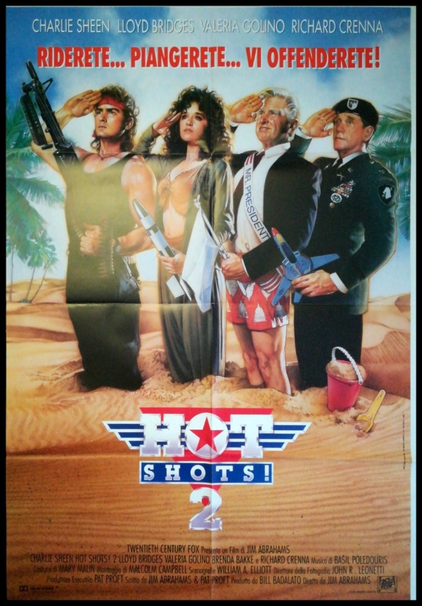 HOT SHOT 2 Manifesto Film 2F Poster Originale Cinema ABRAHAMS GOLINO SHEEN