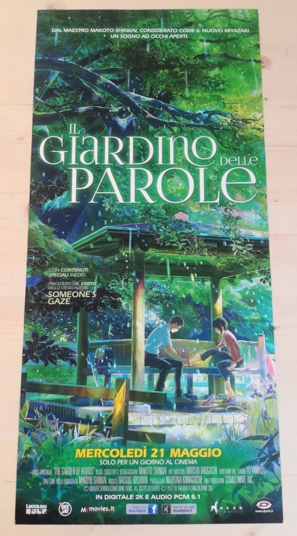 IL GIARDINO DELLE PAROLE Locandina Originale 33x70 Poster Japan Anime SHINKAI