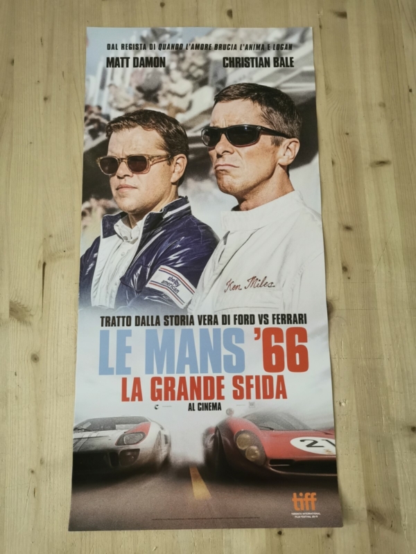 LE MANS 66 Original Movie Poster 12x27" Italian MATT DAMON BALE FORD VS FERRARI
