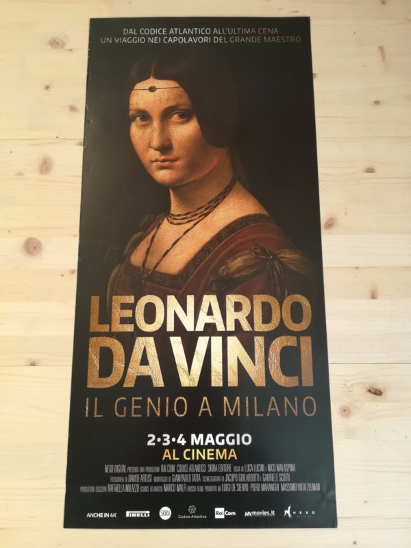 LEONARDO DA VINCI MILANO Locandina Cinema 33x70 Poster Originale Arte Film