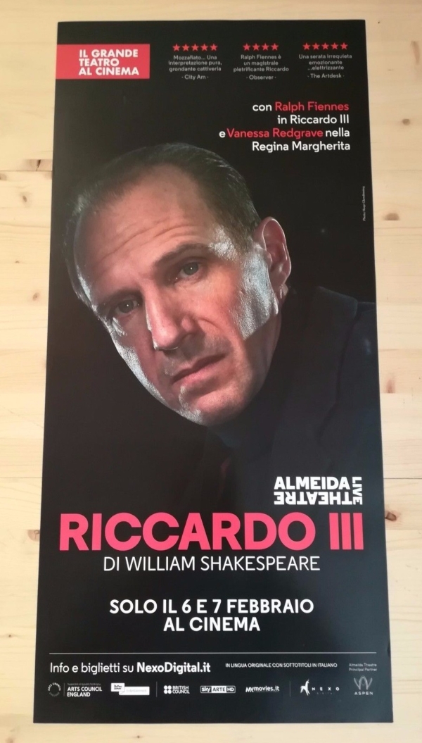 RICCARDO III Locandina Cinema 33x70 Poster Evento Originale ALMEIDA THEATRE
