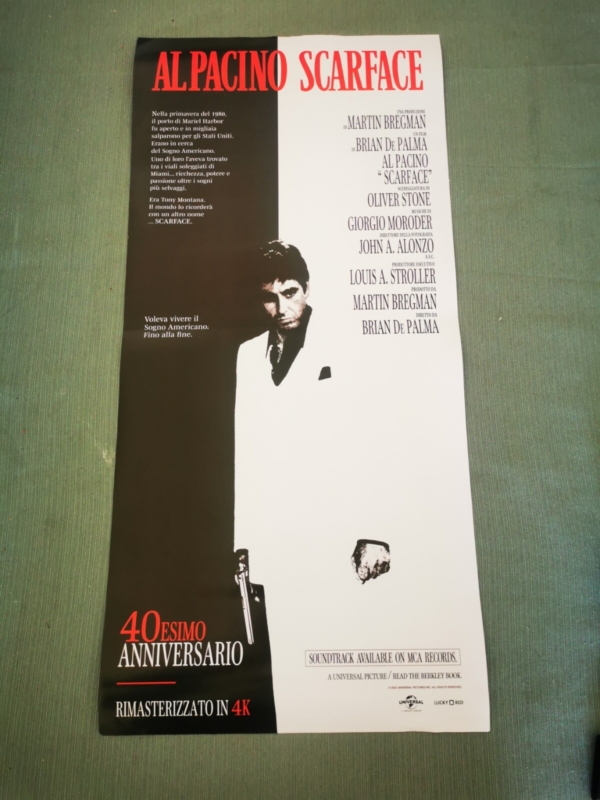 SCARFACE 4K Original Movie Poster 12x27" Italian AL PACINO BRIAN DE PALMA