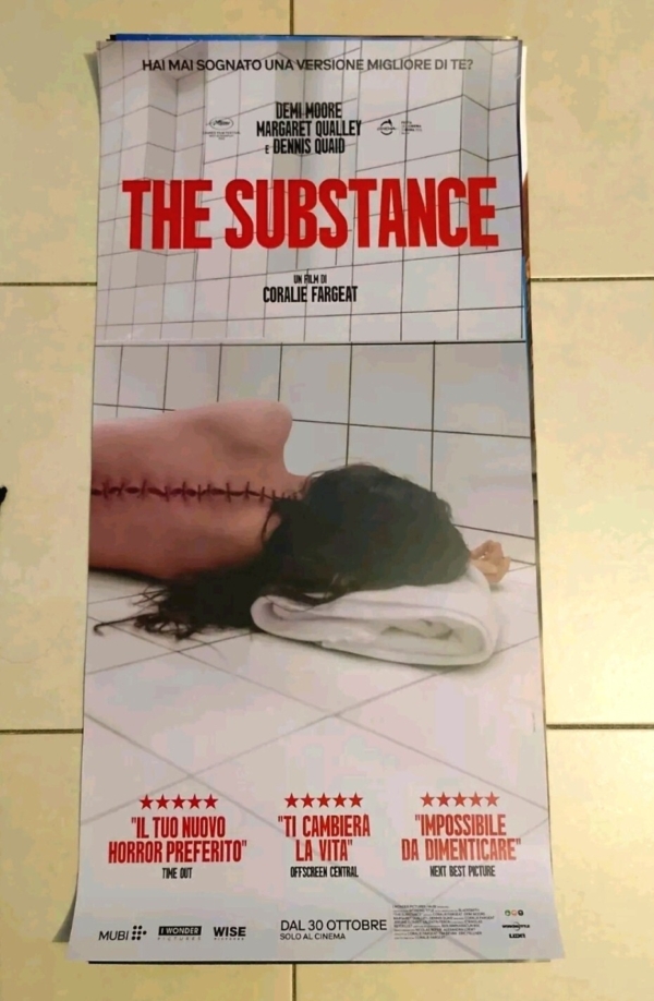 THE SUBSTANCE Original Movie Poster 12x27" Italian DEMI MOORE FARGEAT