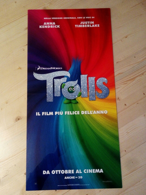 TROLLS (2016) Locandina Film 33x70 Poster Originale Cinema