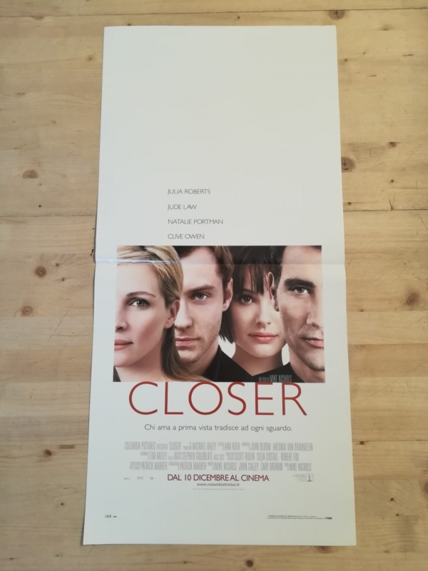CLOSER Locandina Film 33x70 Poster Originale Cinema LAW ROBERTS PORTMAN OWEN