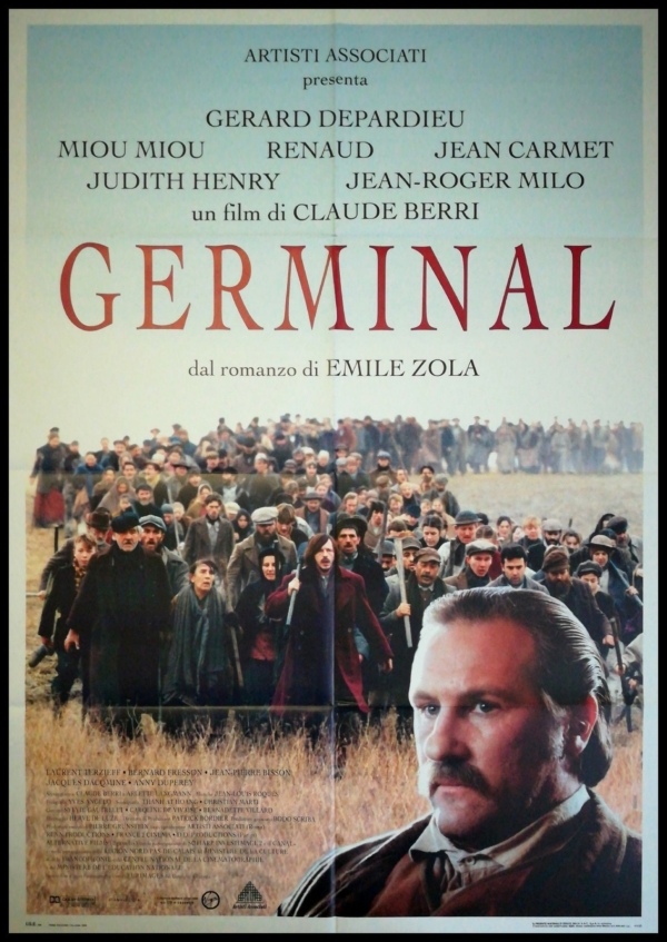 GERMINAL Manifesto Film 2F Poster Originale Cinema ZOLA DEPARDIEU MIOU MIOU