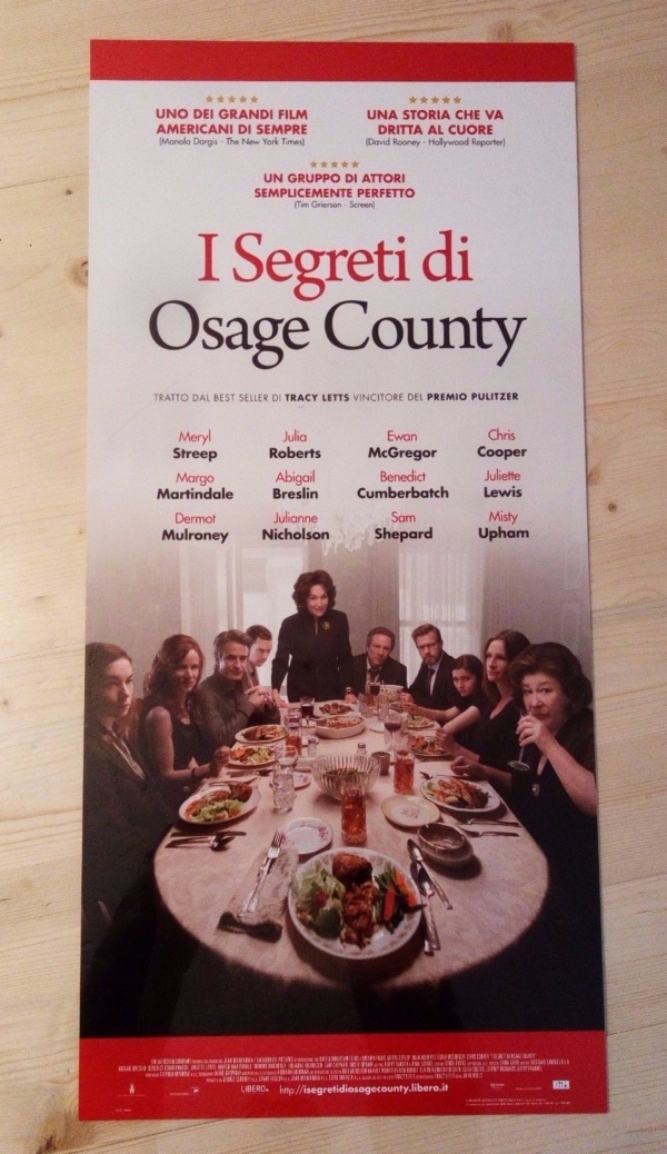 I SEGRETI DI OSAGE COUNTY Locandina Film 33x70 Poster Originale Cinema