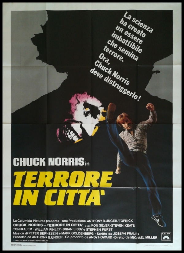 TERRORE IN CITTA Manifesto Film 4F Poster Originale Cinema CHUCK NORRIS