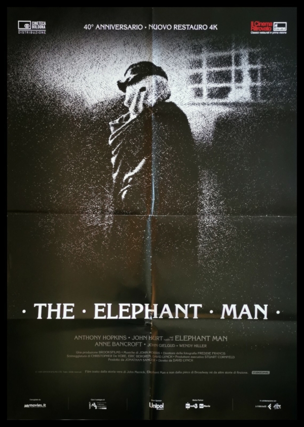 THE ELEPHANT MAN Original Movie Poster 39x55" 2Sh Italian DAVID LYNCH HOPKINS