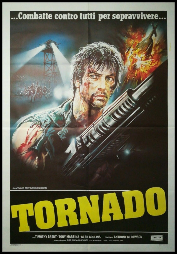 TORNADO THE LAST BLOOD Original Movie Poster 39x55" 2Sh Italian BRENT MARSINA