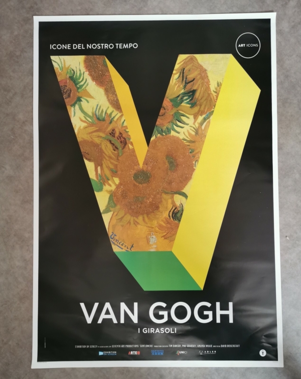 VINCENT VAN GOGH Original Movie Poster 27x40" Italian Art SUNFLOWERS