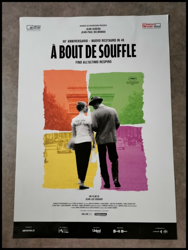A BOUT DE SOUFFLE BREATHLESS 4K Original Movie Poster 27x40" Ita GODARD BELMONDO