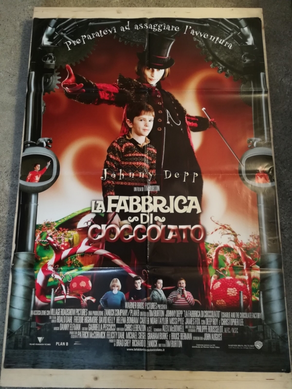 CHARLIE AND THE CHOCOLATE FACTORY Original Movie Poster 39x55" 2Sh BURTON DEPP