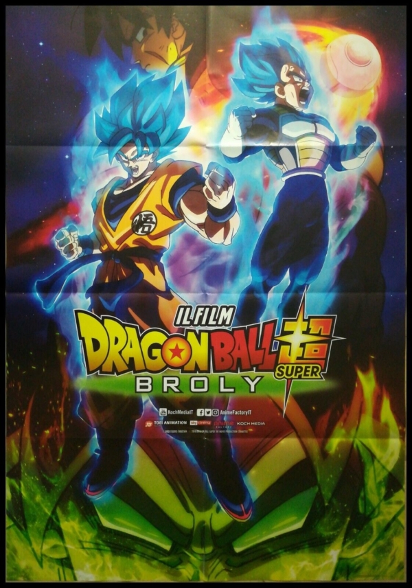 DRAGON BALL SUPER BROLY Original Movie Poster 39x55" 2Sh Italian NAGAMINE ANIME