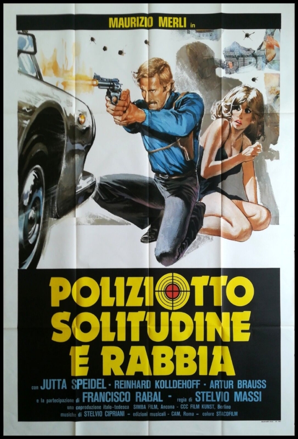 POLIZIOTTO SOLITUDINE RABBIA Manifesto 4F Poster Originale Cinema MERLI MASSI