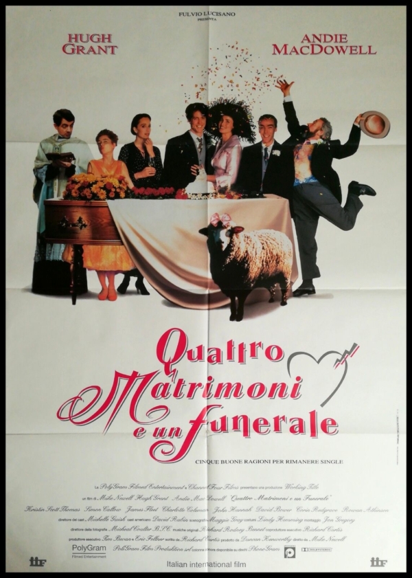 QUATTRO MATRIMONI E UN FUNERALE Manifesto 2F Poster Originale Cinema HUGH GRANT