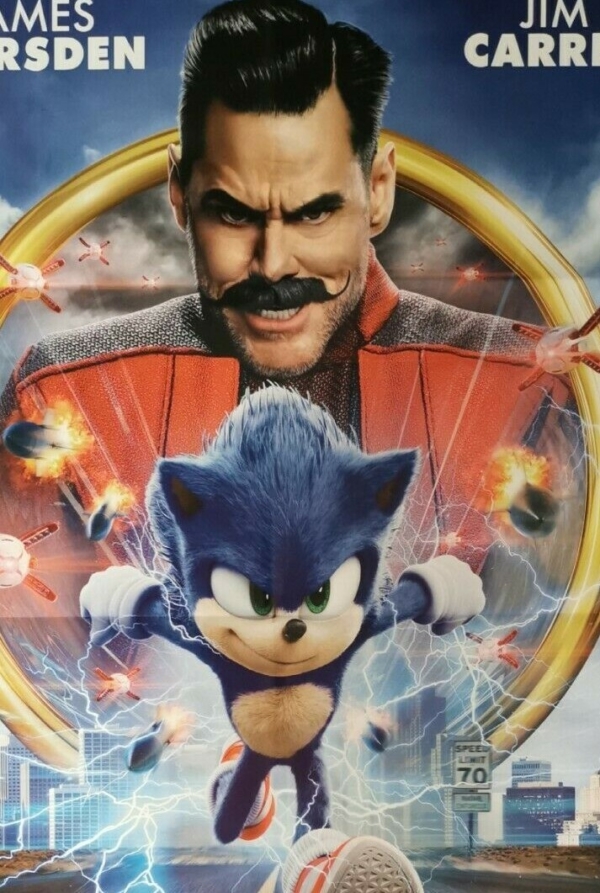 SONIC Original Movie Poster 39x55" 2Sh Italian FOWLER JIM CARREY MARSDEN SEGA - immagine 3