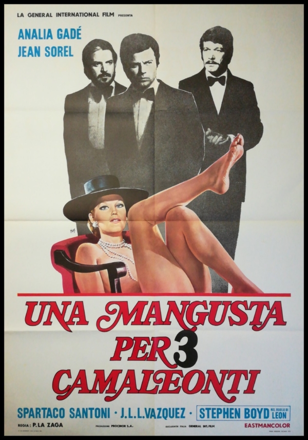 UNA MANGUSTA PER 3 CAMALEONTI Manifesto Film 2F Poster Originale Cinema SOREL