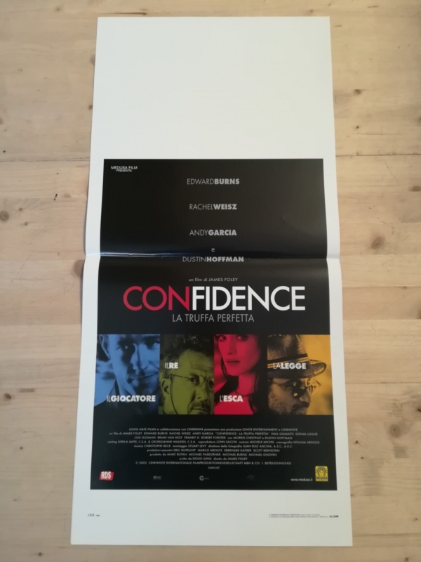 CONFIDENCE Locandina Film 33x70 Poster Originale Cinema HOFFMAN GARCIA WEISZ