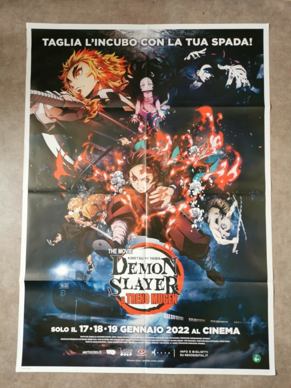 DEMON SLAYER MUGEN TRAIN Original Italian Movie Poster 39x55" 2Sh ANIME JAPAN