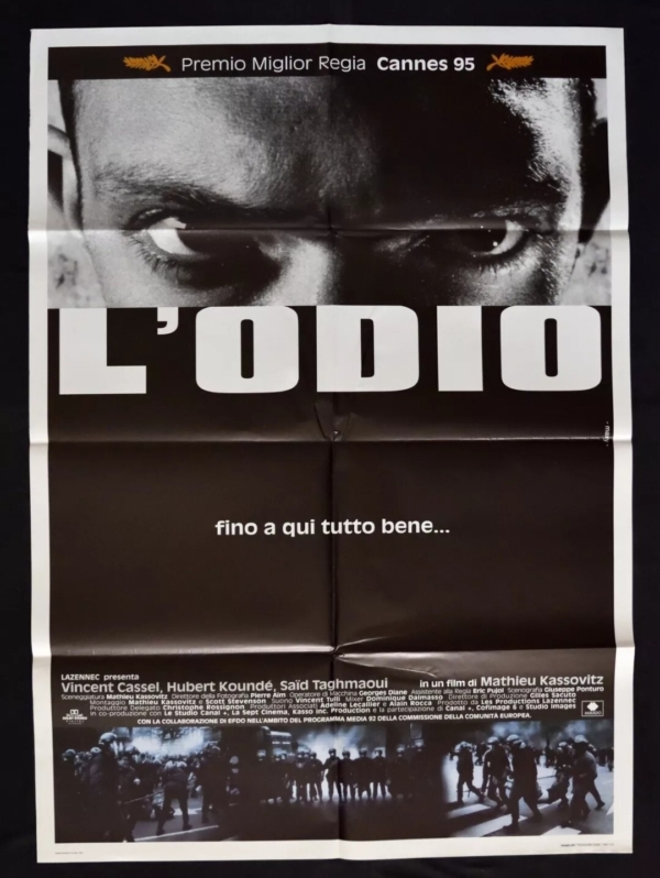 LA HAINE - HATE Original Movie Poster 39x55" 2Sh Italian CASSEL KASSOVITZ