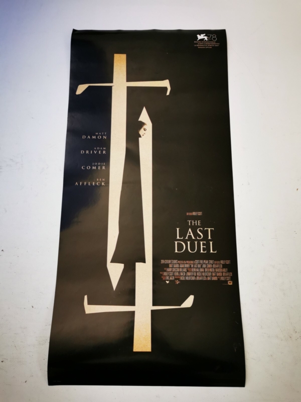 LAST DUEL Original Movie Poster 12x27" Italian RIDLEY SCOTT DAMON DRIVER COMER