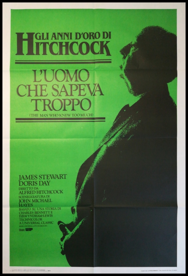 L'UOMO CHE SAPEVA TROPPO Manifesto Film 2F Poster Originale Cinema HITCHCOCK