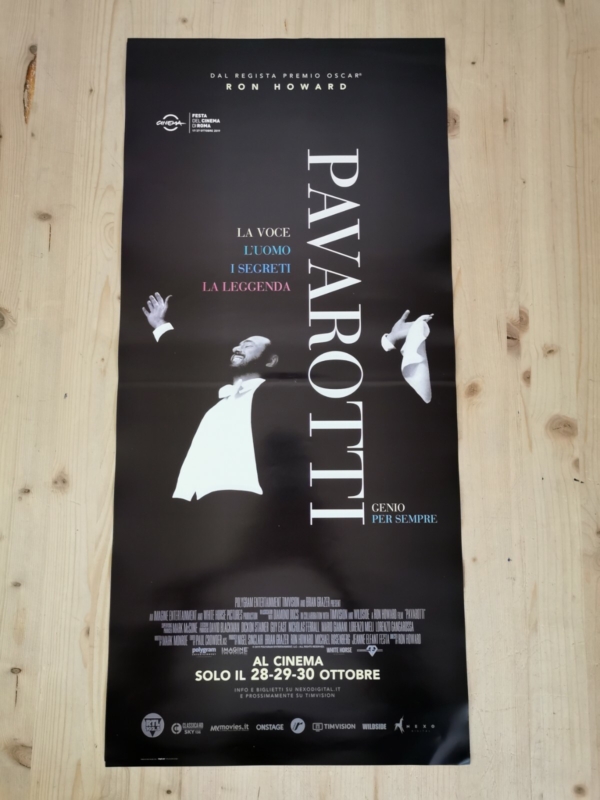 PAVAROTTI Locandina Cinema 33x70 Poster Film Originale RON HOWARD BONO U2