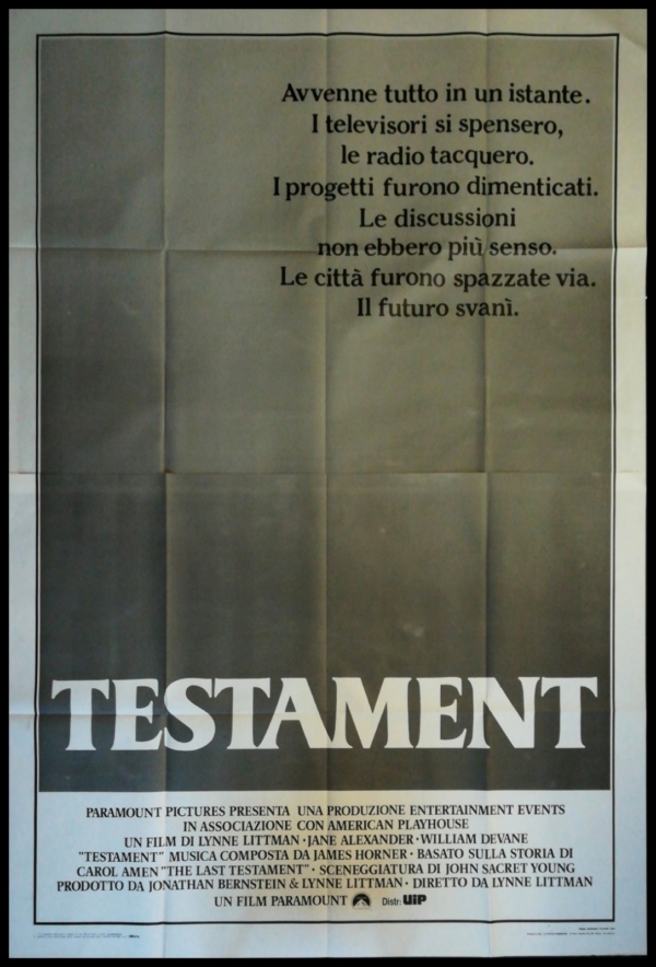TESTAMENT Manifesto 4F Poster Originale Cinema JANE ALEXANDER WILLIAM DEVANE