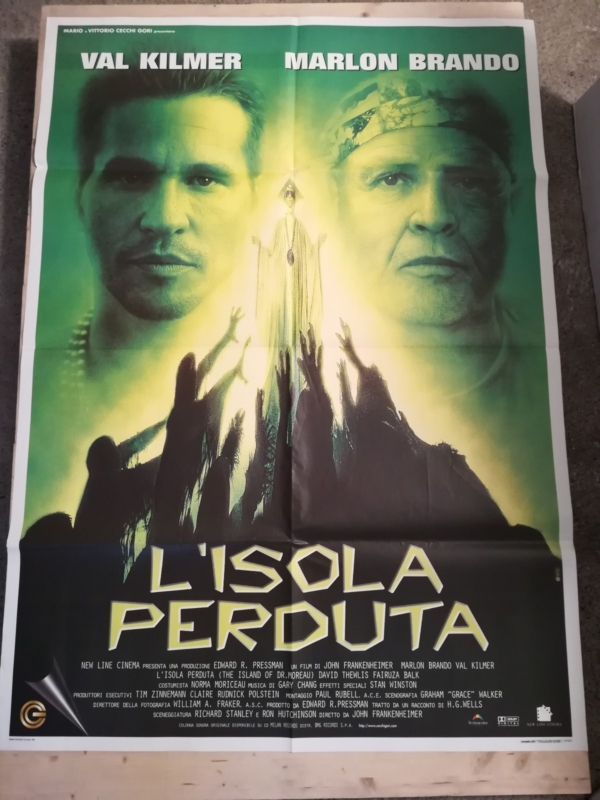 THE ISLAND OF DR MOREAU Original Movie Poster 39x55" 2Sh Italian BRANDO KILMER