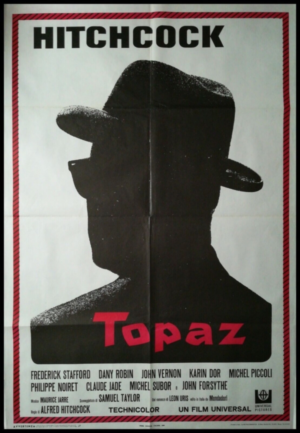 TOPAZ 1969 Original Movie Poster 39x55" 2Sh Italian Alfred Hitchcock Forsythe