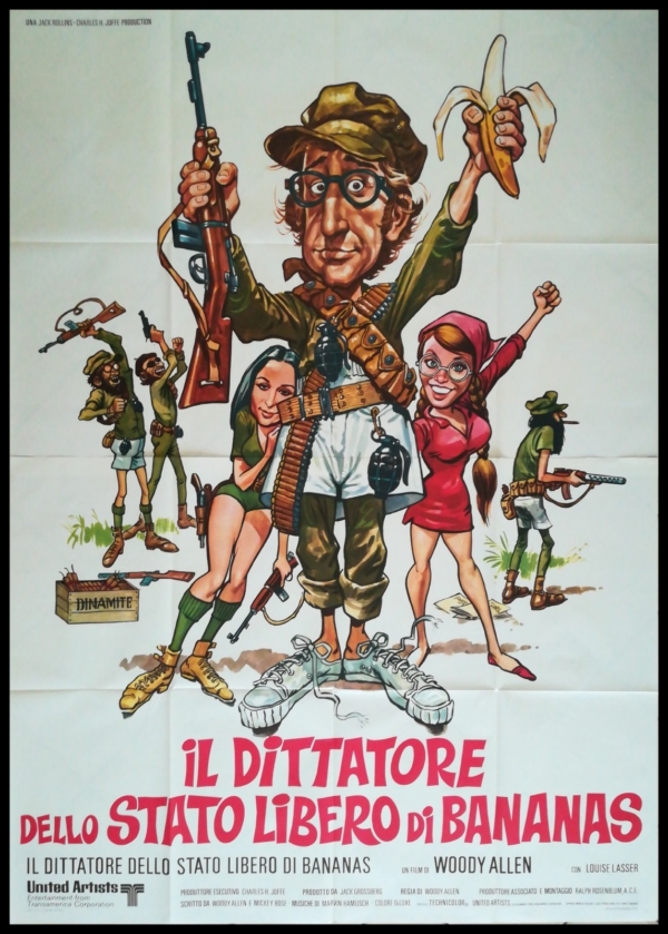 BANANAS 1971 Original Movie Poster 55x78" 4Sh Italian WOODY ALLEN COMEDY