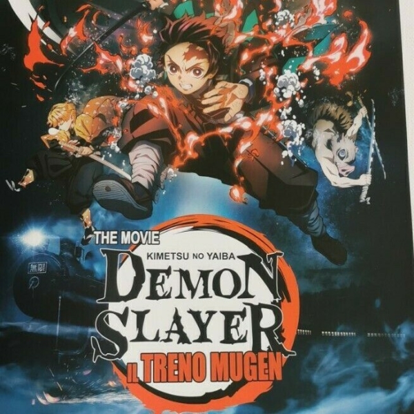 DEMON SLAYER MUGEN TRAIN Original Italian Movie Poster 12x27" Japan Anime - immagine 3