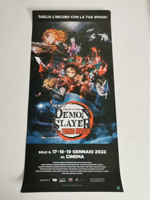 DEMON SLAYER MUGEN TRAIN Original Italian Movie Poster 12x27" Japan Anime