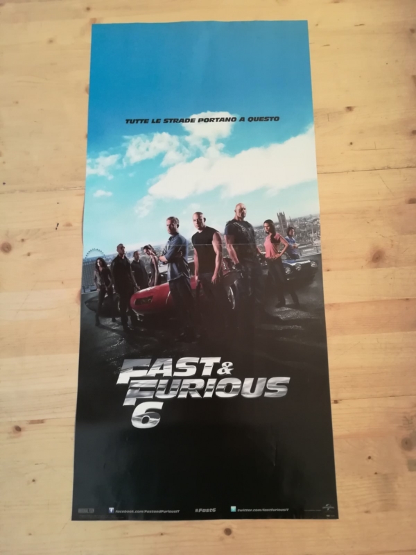 FAST & FURIOUS 6 Locandina Film 33x70 Poster Originale Cinema