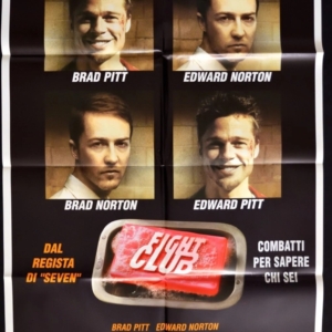 FIGHT CLUB Original Movie Poster 39x55" 2Sh Italian NORTON BRAD PITT
