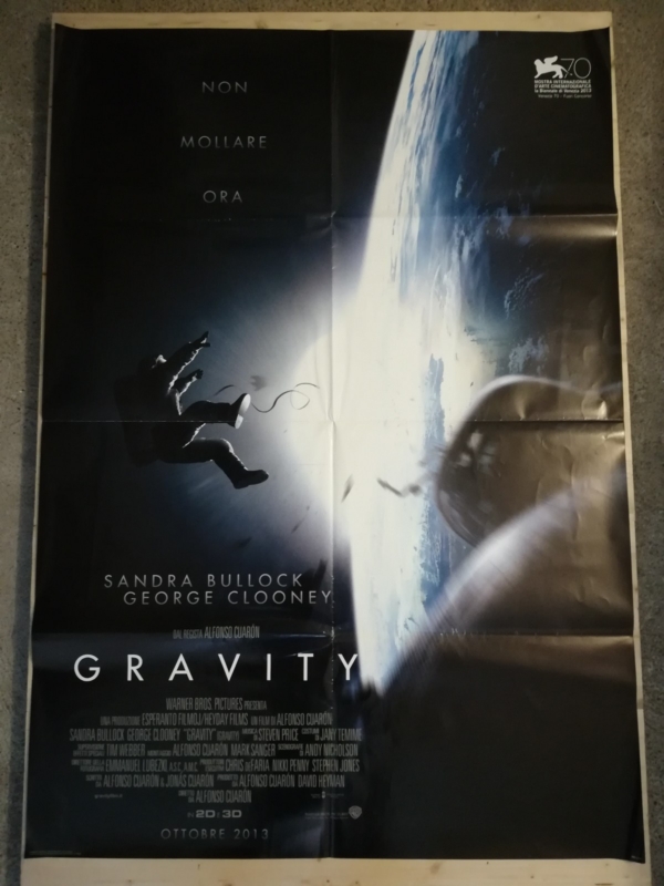 GRAVITY Manifesto Film 2F Poster Originale Cinema 100x140 CLOONEY BULLOK