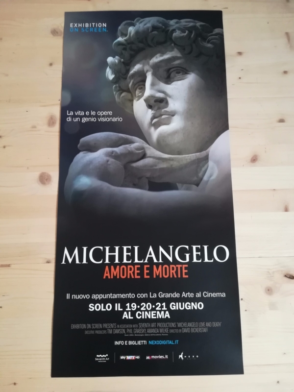 MICHELANGELO AMORE E MORTE Locandina Cinema 33x70 Poster Originale Arte Film