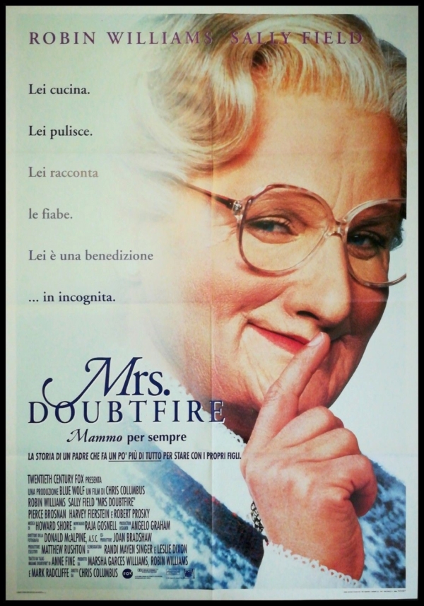 MRS DOUBTFIRE Manifesto 2F Poster Originale Cinema ROBIN WILLIAMS SALLY FIELD