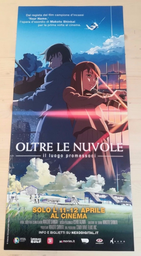 OLTRE LE NUVOLE Locandina Originale 33x70 Poster Film Japan Anime Makoto Shinkai