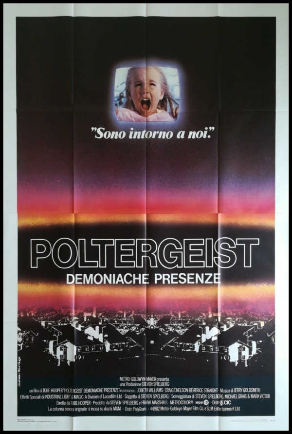 POLTERGEIST 1982 Original Movie Poster 55x78" 4Sh Italian TOBE HOOPER HORROR