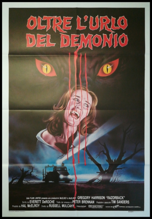 RAZORBACK 1984 Original Movie Poster 39x55" 2Sh Italian RUSSELL MULCHAY HORROR