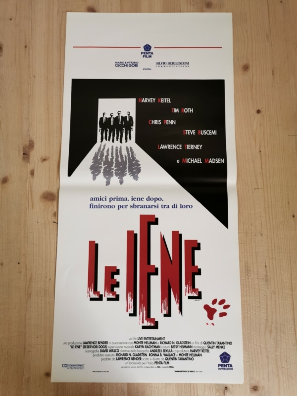 RESERVOIR DOGS Original Movie Poster 12x27 Italian TARANTINO KEITEL ROTH BUSCEMI