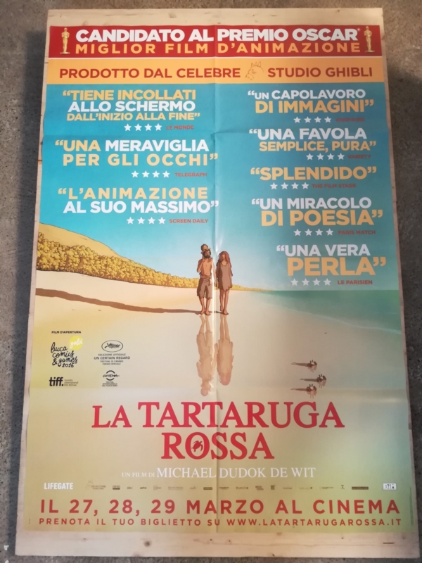 THE RED TURTLE Original Movie Poster 39x55" 2Sh Italian GHIBLI BARRAS